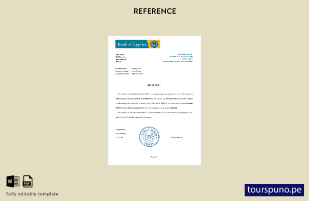 lista para imprimir plantilla de referencia del Banco de Chipre
